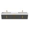 Castello Usa Amazon 84-inch Black Vanity Set with White Top and Gold Handles CB-MC-84BLK-GLD-2056-WH - alternate 5